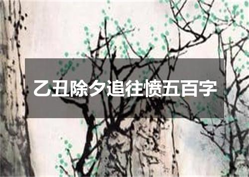 乙丑除夕追往愤五百字