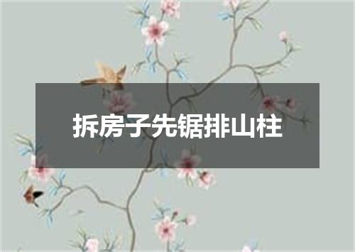 拆房子先锯排山柱